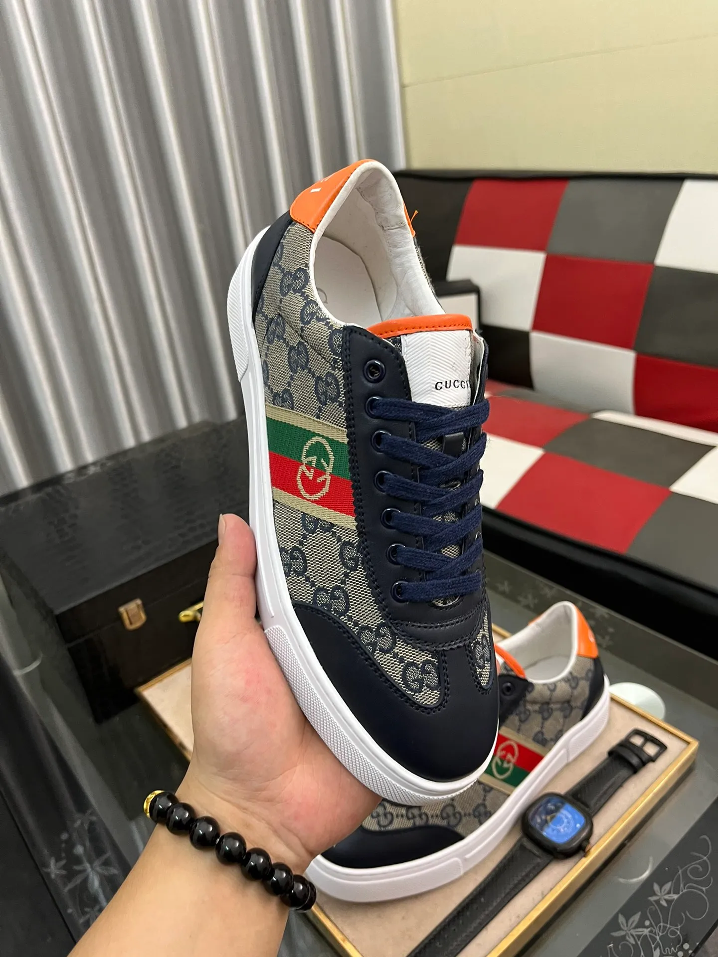 Men's shoes 💰400⌚️⌚️《Gucci*》The latest hot-selling casual shoes, top brand [seduce] luxury~purchase, top~quality. [Strong] The upper is made of imported breathable mesh with material ➕ breathable sports lining (•) and fine workmanship. Original personalized fashionable soft rubber wear-resistant outsole, size: 38-443⃣️colors available